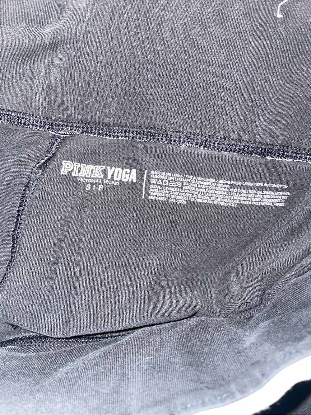 PINK Victoria's Secret Black Yoga Leggings with White Logo - Picture 3 of 3